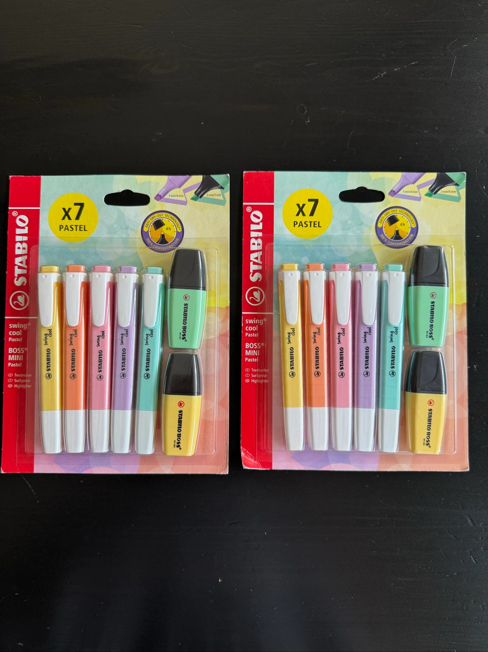 10 surligneurs swing cool + 4 mini boss stabilo
